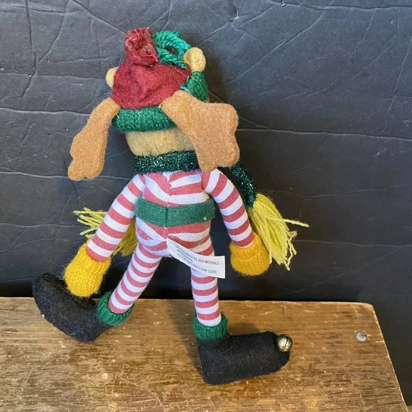 VTG Y2K 8” Reindeer Christmas Plush Holiday Decor Movable Posable Stuffed Animal - Picture 6 of 6